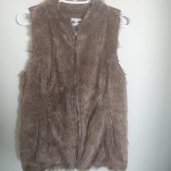 Maurices Faux Fur Vest Brown M - Picture 1 of 12